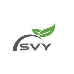 SVY letter nature logo design on black background. SVY creative initials letter leaf logo concept. SVY letter design.
