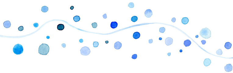 水彩絵の具で描いたドットの模様