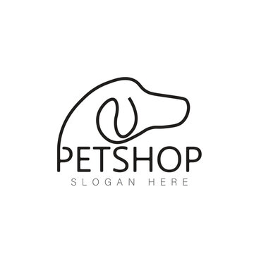 Vector image of an dog and cat design on white background. Petshop