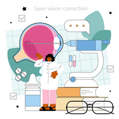 Ophthalmologist concept. Idea of eyesight check and treatment.