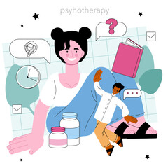 Psychologist concept. Mental health diagnostic. Doctor treating