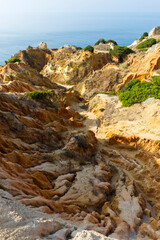 Secluded beach and rock formations, Algarve, Portugal