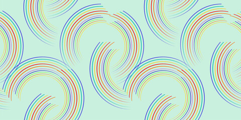 Fototapeta premium Seamless Curved Lines pattern.Abstract background with bright rainbow colorful lines. Vector illustration. Good quality. Good design