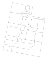 Highly Detailed Utah Blind Map.