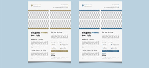 Simple clean elegant abstract creative modern professional corporate identity business house building real estate property home sale flyer design template.  