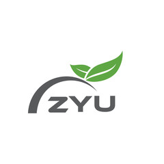 ZYU letter nature logo design on white background. ZYU creative initials letter leaf logo concept. ZYU letter design.