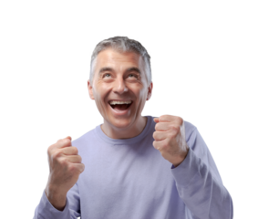 Cheerful happy man celebrating his success