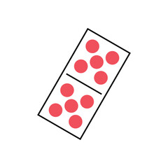 Domino Card Icon Vector Template