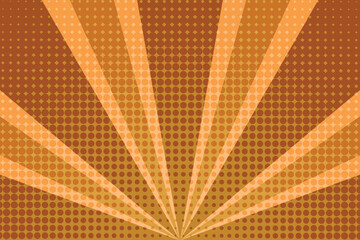 Golden Orange Sunburst Pattern Background. Rays. Radial. Abstract 1970s Retro Backdrop. Summer Banner. Vector Illustration