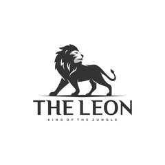 standing lion logo design vector illustration