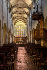 Fototapeta premium interior of Saint-Just church in Arbois, department Jura, Franche-Comte, France