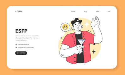 ESFP MBTI type. Character with the extraverted, observant, feeling,