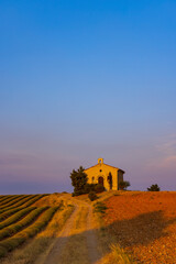 Fototapeta na wymiar Chapel in Plateau de Valensole, Provence, France