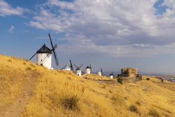 windmills and castle of Consuegra, Castilla La Mancha, Spain
