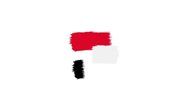 Yemen national flag in grunge style. 4k