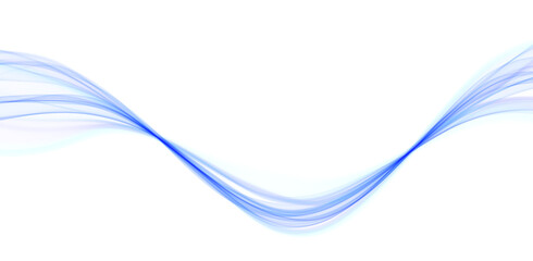 Blue abstract wave. Magic line design. Flow curve motion element. Neon gradient wavy illiustration.