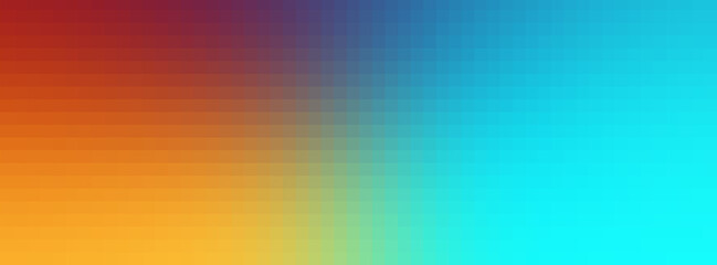 Long banner. bright gradient background - red-purple colors. pixel mosaic tile. copy space.