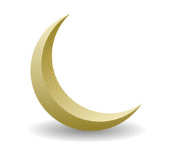 Ornate Crescent Moon with shadow for ramadan kareem, ramadan mubarak, eid mubarak, and eid saeed greeting card design element. Vector illustration. © Maxnor Design