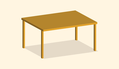 Isometric wooden table vector design
