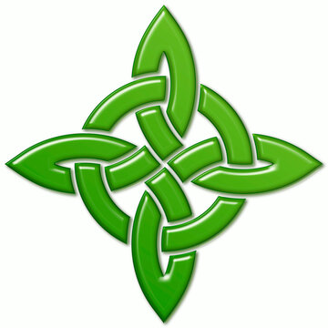 Simple symbol with celtic knots, Irish green. Symbol made with Celtic knots to use in designs for St. Patrick's Day.