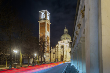 Vicenza, Italy - Basilica of Monte Berico by night