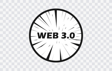 Web 3.0 advanced internet technology icon. Web 3.0 internet vector icon. Suitable for applications or web pages. Illustration of the new blockchain technology of the future in the Internet 3.0