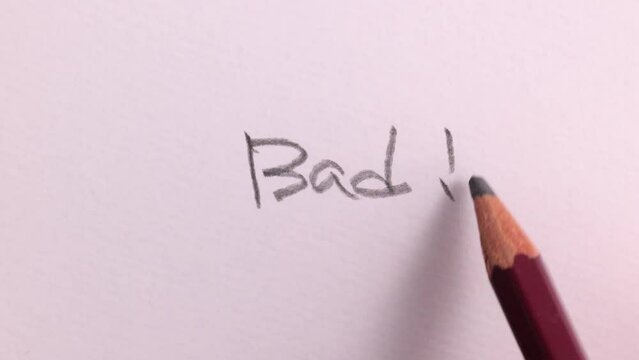 鉛筆で書く手書き文字 Bad
