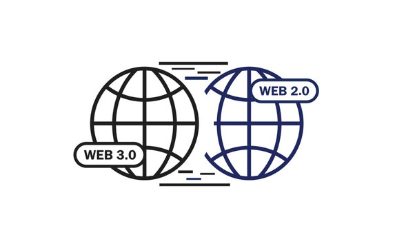 Web 3.0 advanced internet technology icon. Web 3.0 internet vector icon. Suitable for applications or web pages. Illustration of the new blockchain technology of the future in the Internet 3.0