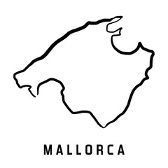 Mallorca island simple outline vector map