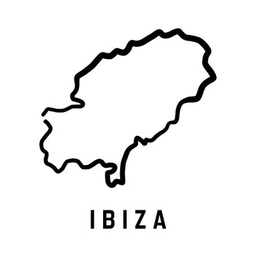 Ibiza island simple outline vector map