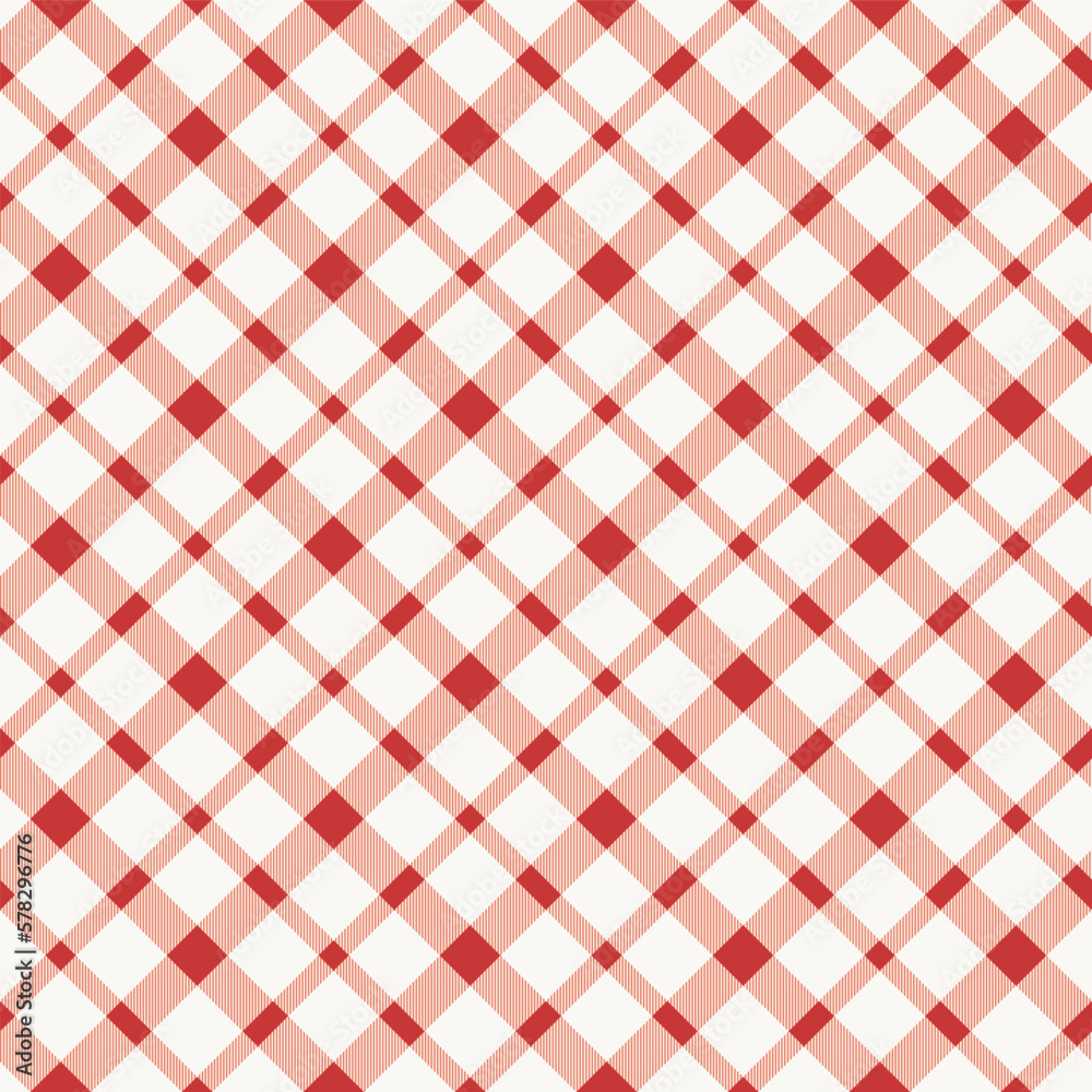 Wall mural Red white plaid vector texture - Wall murals