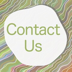 Contact Us Colorful Waves Lines Blob Text