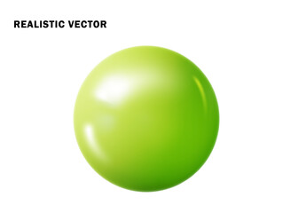 Pastel green ball realistic. Glossy 3d sphere ball isolated. Geometric figure of round sphere PNG.