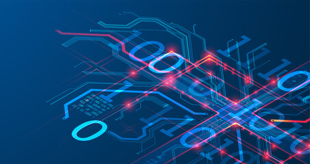 CPU concept. Circuit board. Technology background.