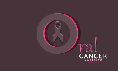 Oral Cancer Awareness Month. Template for background, banner, card, poster 
