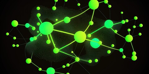 Fototapeta premium Green abstract background for design, generative ai