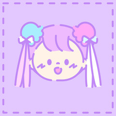 レトロなアジア系原宿キャラクター風アイコン♪