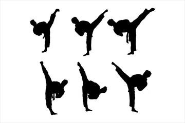 muay thai boxing fighter icon logo silhouette