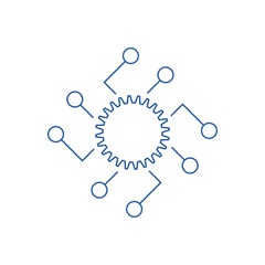 Automated system icon isolated on transparent background