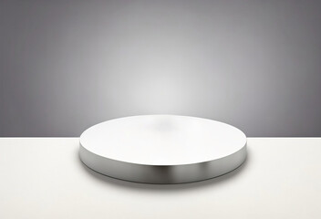 metallic silver round product podium generative ai