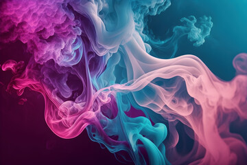 Obraz premium Abstract smoke pastel blue and magenta colors background wallpaper - Generative AI