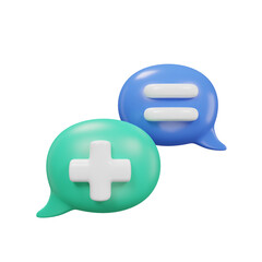 medical chat icon 3D illustration medical assets