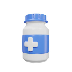 medicine bottle icon 3D illustration medical assets