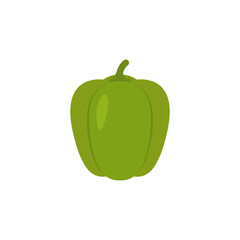 Green bell pepper isolated on white background. Vector illustration.
