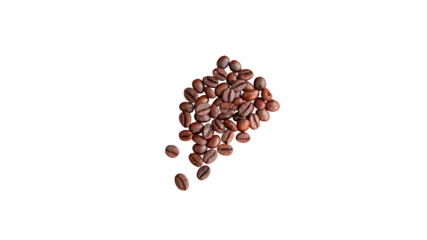 Fotobehang Coffee grains on a transparent background, top view,  PNG © Window to Europe