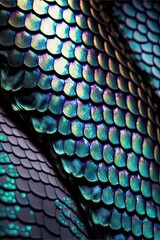 Obraz premium Rainbow snake scales. Generative AI
