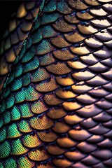 Rainbow snake scales. Generative AI