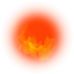 Deurstickers Bright hot sun. An orange spot. Watercolor illustration. © olga_illustrator