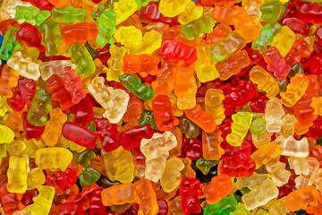 abstract background of yields multi -colored bears, from above