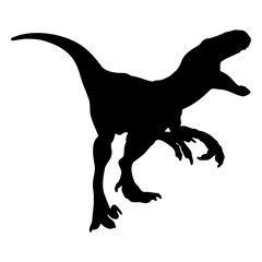 silhouette of a dinosaur velociraptor, raptor